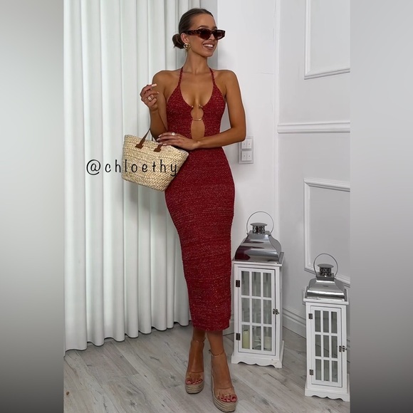 Zara BUCKLED CUT OUT KNIT DRESS - Picture 12 of 16